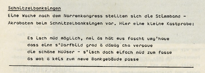 Flic Flac 5 Schnitzelbankstrophe